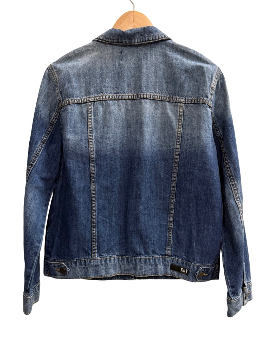 KUT From the Kloth Classic Denim Trucker Jacket Medium Wash Size M KJ0062M - Picture 4 of 11